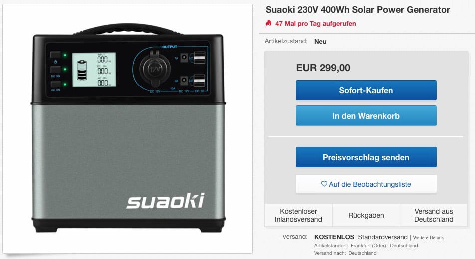 Suaoki 400Wh Angebot