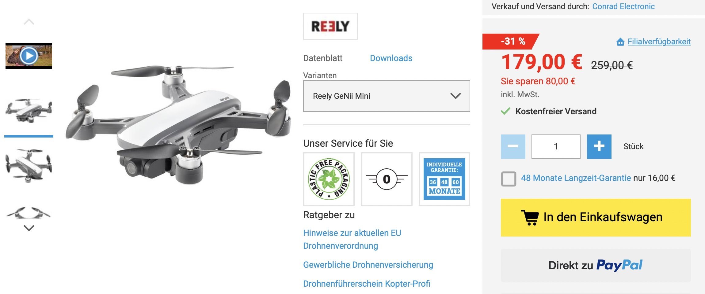 Reely Genii Mini Drohne deutscher Shop