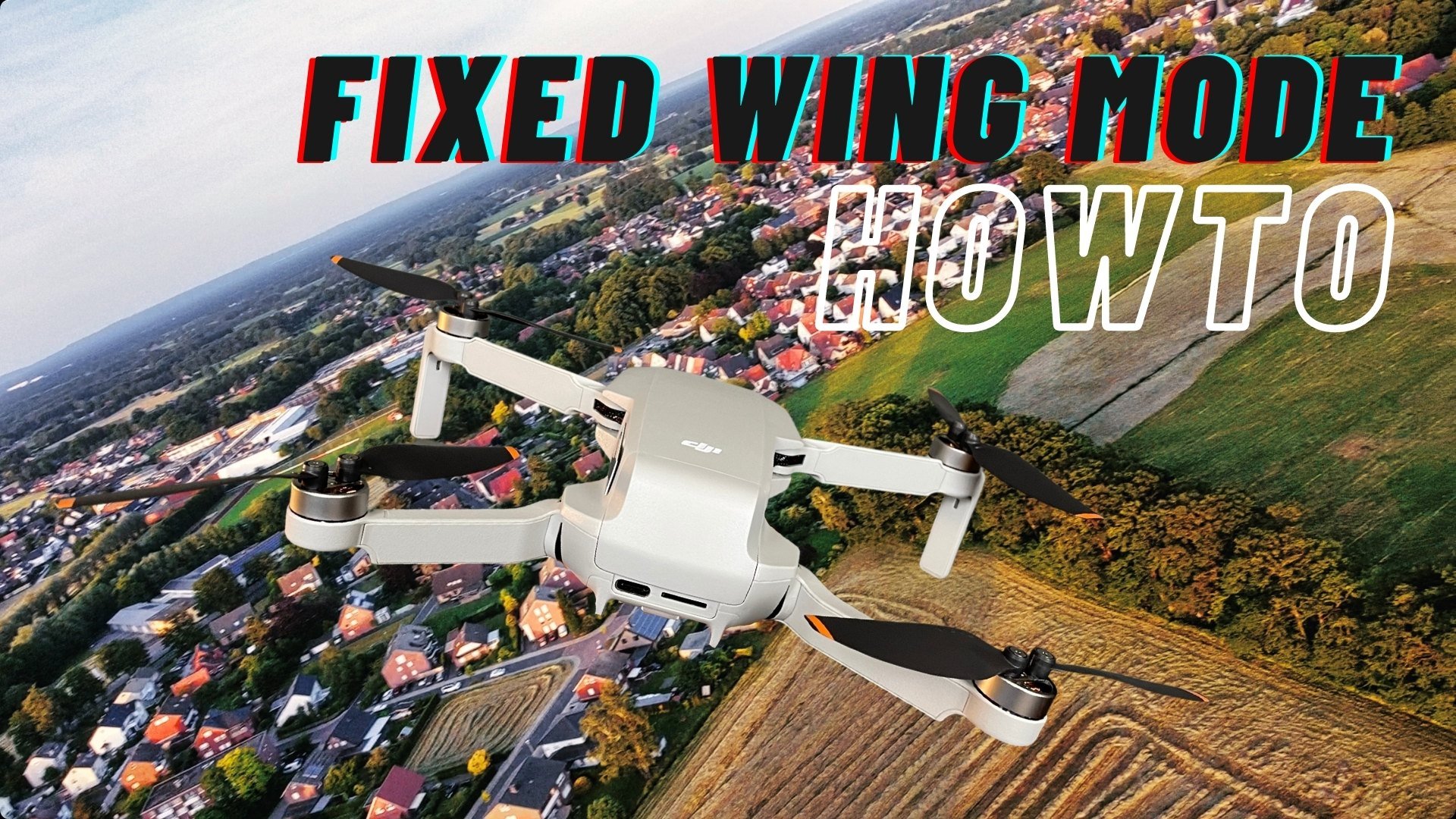 DJI Mini Drohnen wie einen Starrflügler fliegen im “fixed wing mode”