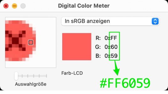 Eingebauter Color Picker in mac OS 4