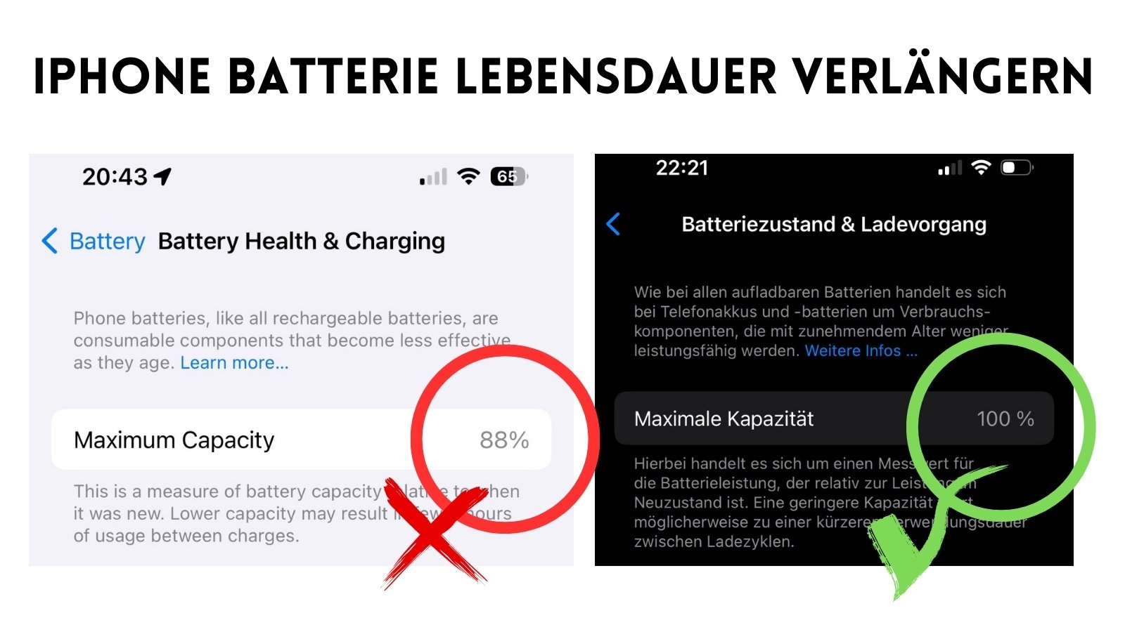 iPhone Batteriezustand länger erhalten – 100% Kapazität nach 11 Monaten