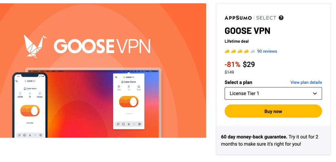 GooseVPN – zuverlässiger VPN-Anbieter für 29€ Einmalzahlung