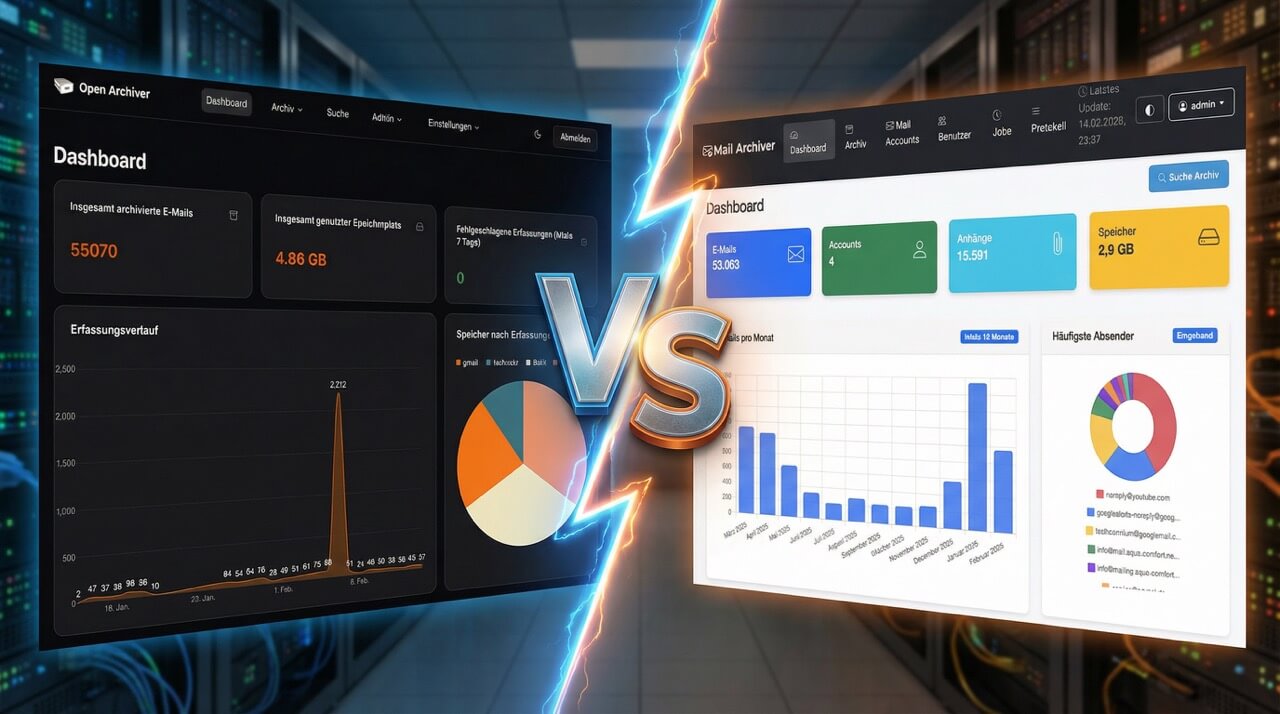 Email archivieren mit Mail Archiver vs. Open Archiver