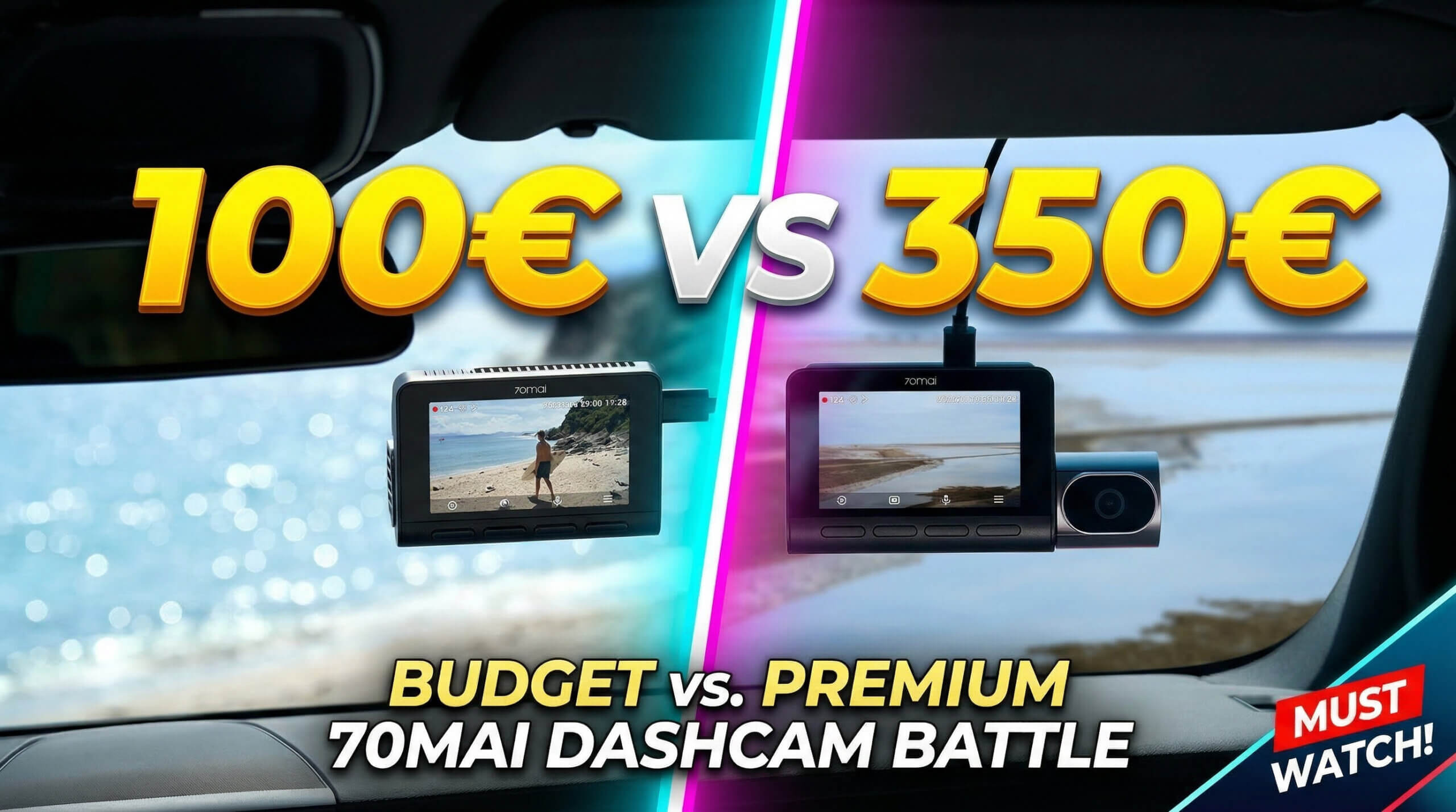 70mai Dashcam Vergleich: 70mai T800 vs. 70mai A800SE – diese gewinnt im 4K Dashcam Test