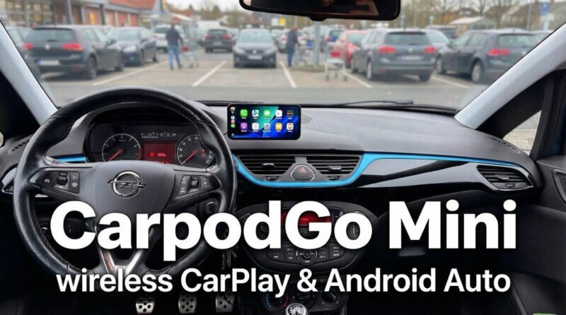 CarpodGo Mini Test: Kompaktes CarPlay-Display für Kleinwagen – 6,9 Zoll, 1000 Nit, 140 Gramm