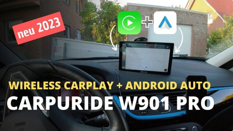 Carpuride W901 Pro Display mit wireless CarPlay und Android Auto auf dem Armaturenbrett