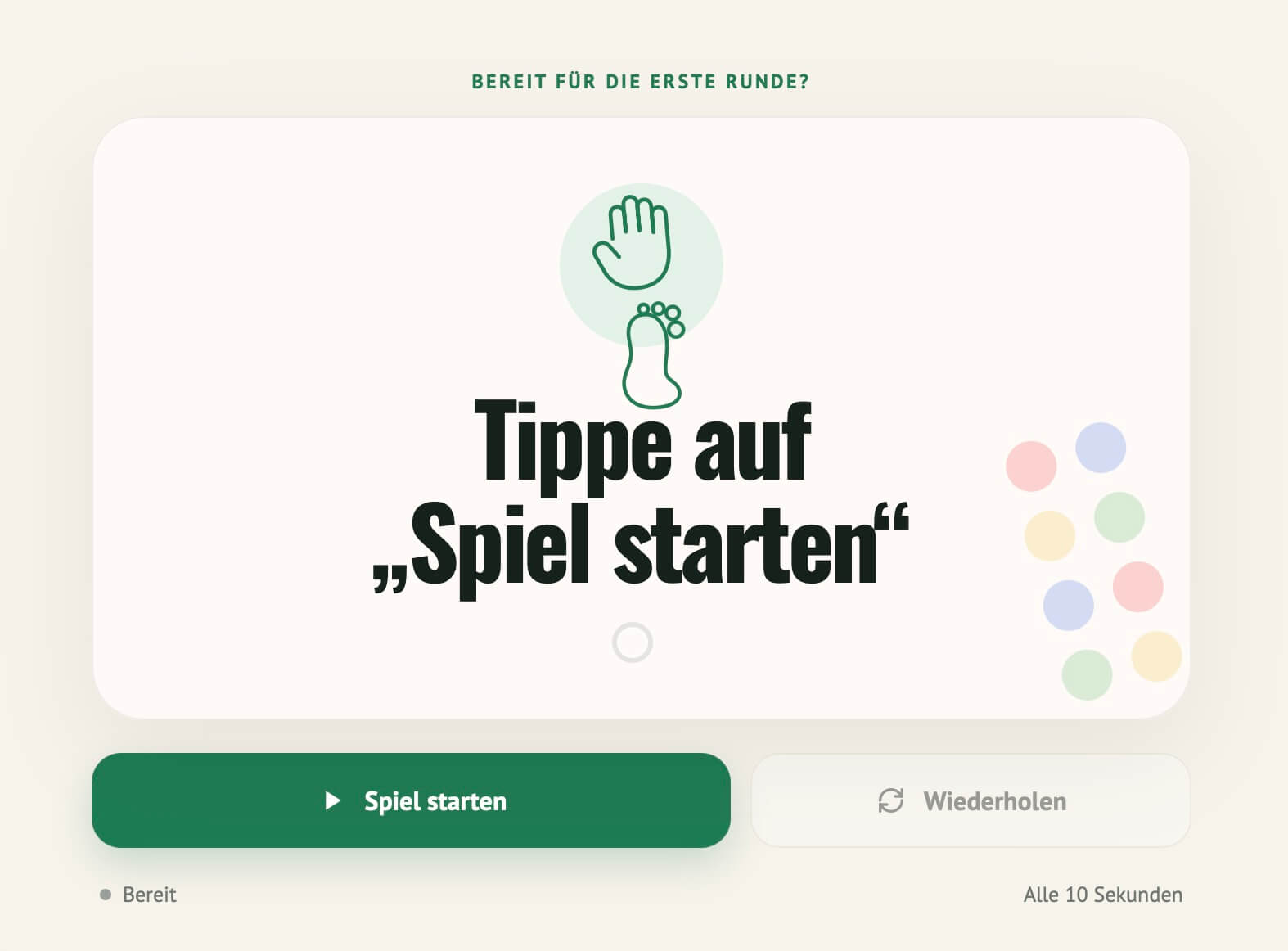 Verdreht: Startbildschirm der Twister-Drehscheibe online