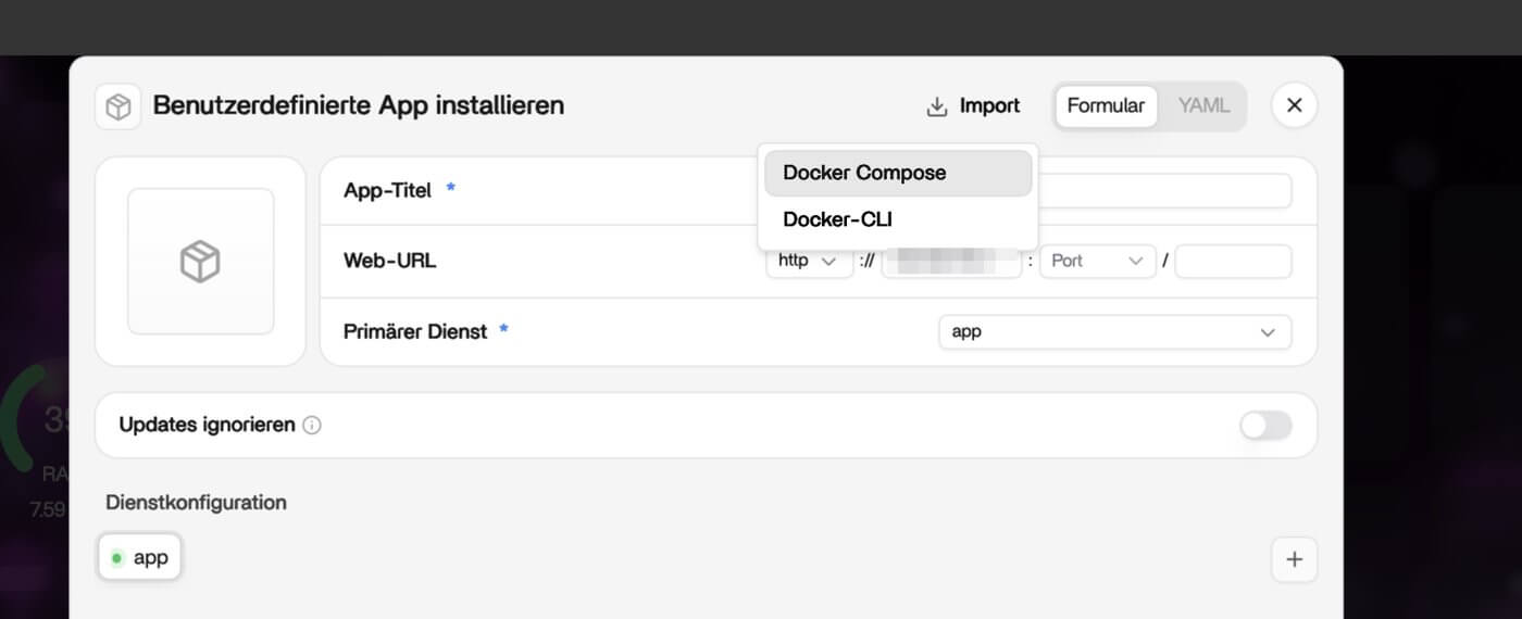 ZimaOS: Import als Docker Compose
